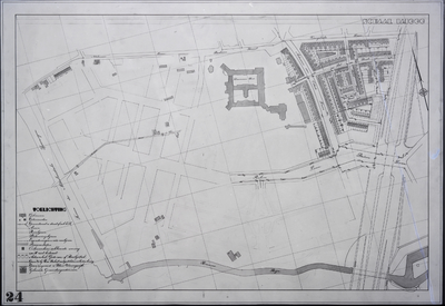 853526 Plattegrond van een deel van de stad Utrecht (het gebied tussen de Oosterspoorweg/ Notebomenlaan/ Bosboomstraat/ ...
